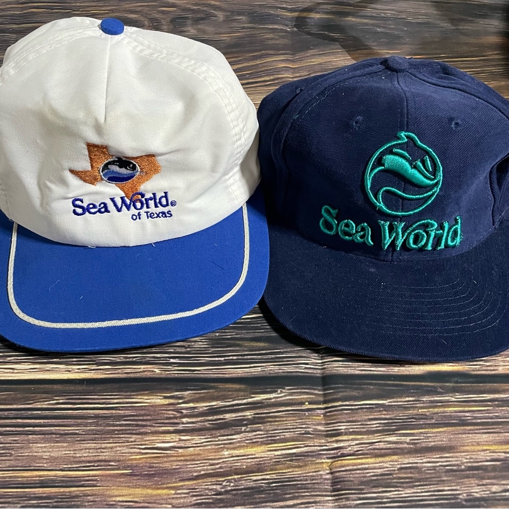 Vintage 90s Sea World Theme Park Hats